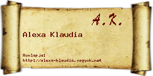 Alexa Klaudia névjegykártya