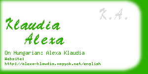 klaudia alexa business card